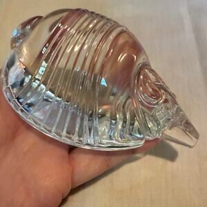 Steuben Armadillo Paperweight • Signed • Dowler • Vintage Crystal Art Glass